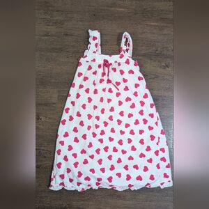 Artbox Woman's Nightgown Size M/L WHITE PINK HEARTS